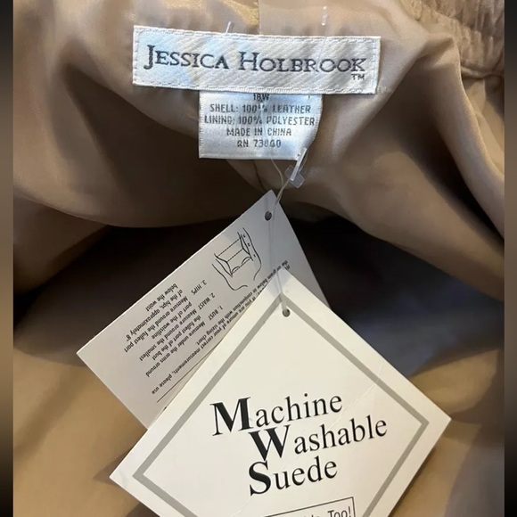 Jessica Holbrook QVC 100% Suede Leather Maxi Skirt Light Tan Plus Size 18W NWT - Picture 7 of 10